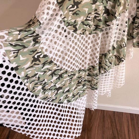 WHY Dress Camouflage Netting High Low Maxi Back Shirt - Picture 7 of 8